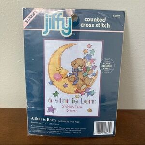 NEW Vintage Jiffy Cross Stitch Kit